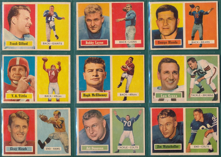 1953-58 Topps/Bowman Football Lot of (43) W/ Layne, Blanda & Gifford