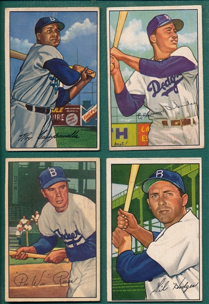 1952 Bowman Dodgers HOFers Lot of (4) W/ #116 Snider