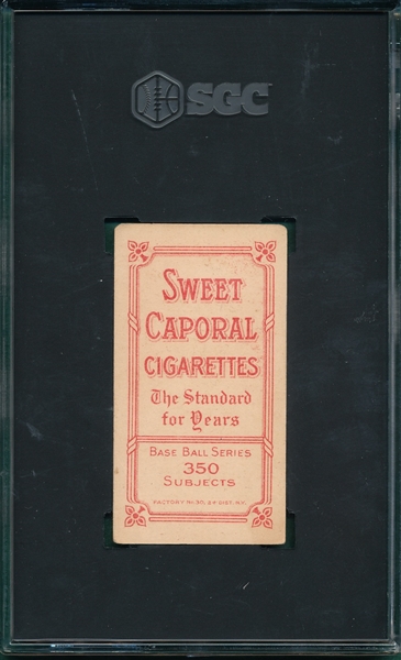 1909-1911 T206 Collins, Eddie, Portrait, Sweet Caporal Cigarettes SGC 3