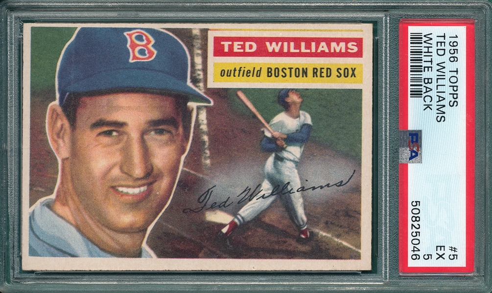1956 Topps #5 Ted Williams PSA 5 *White*