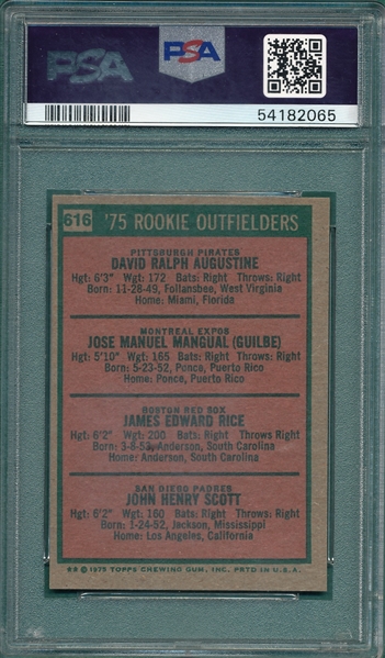 1975 Topps #616 Jim Rice PSA 7 *Rookie*