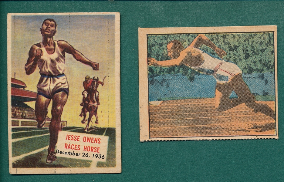 1951 Berk Roos & 1954 Topps Scoop Jesse Owens, Lot of (2)