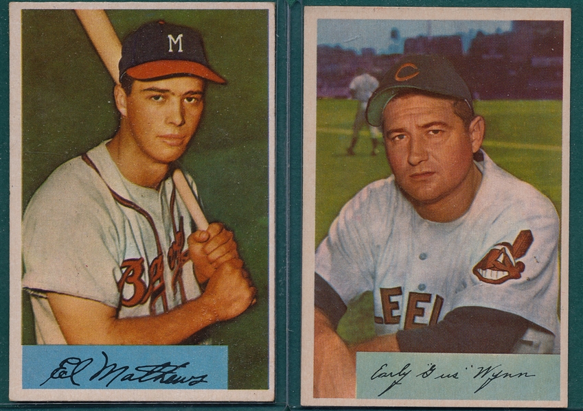 1954 Bowman #64 Mathews & #164 Wynn, Lot of (2) 