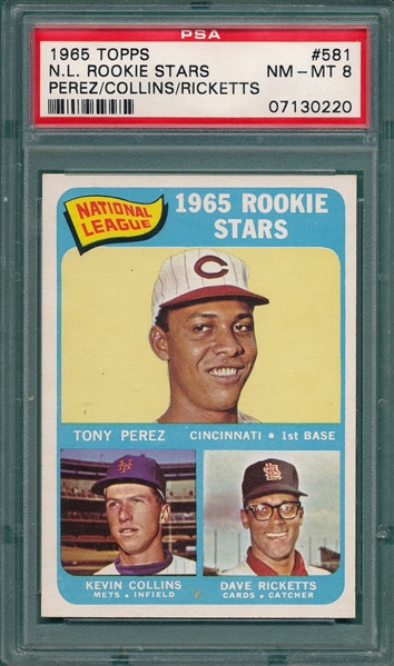 1965 Topps #581 Tony Perez PSA 8 *Hi #* *Rookie*