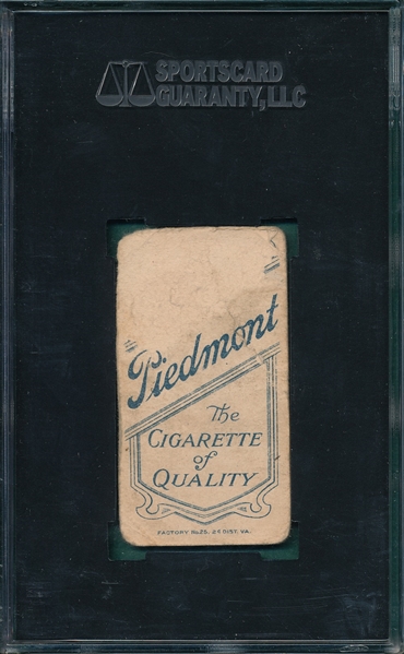 1909-1911 T206 Lajoie, Throwing Piedmont Cigarettes SGC 10