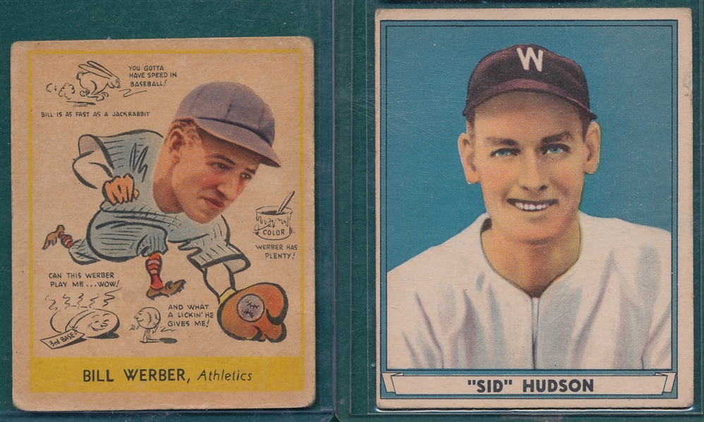 1938 Goudey #283 Werber & 1941 Play Ball #46 Hudson, Lot of (2)