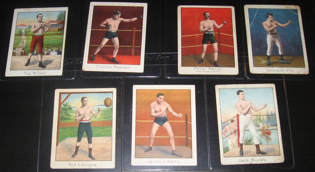 1910 T220 Champion Athletes & Prizefighters, Mecca Cigarettes, Lot of (9)