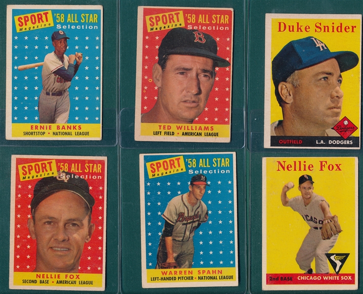1958 Topps Lot of (86) W/ Ted Williams