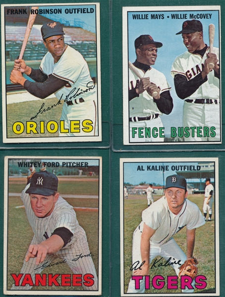1967 Topps Lot of (16) Mostly HOFers W/ #100 F. Robinson & #423 W/ McCovey & Mays