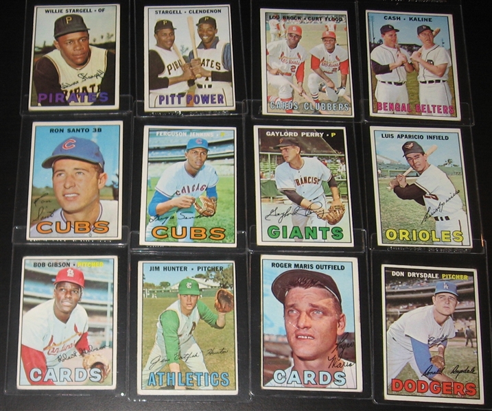 1967 Topps Lot of (16) Mostly HOFers W/ #100 F. Robinson & #423 W/ McCovey & Mays