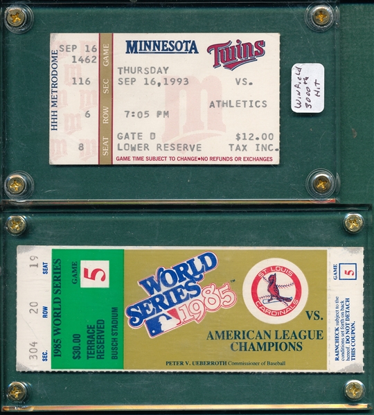 1982-93 Ticket Stubs Lot of (6) W/ WS Tickets