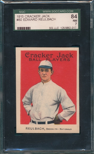 1915 Cracker Jack #80 Ed Reulbach SGC 84