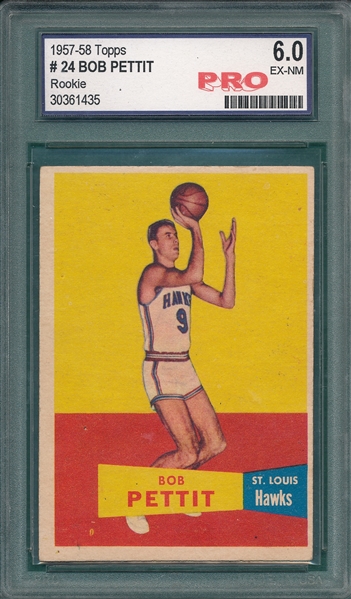 1957 Topps Basketball #24 Bob Pettit *Rookie*