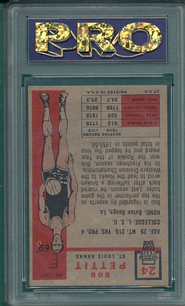 1957 Topps Basketball #24 Bob Pettit *Rookie*
