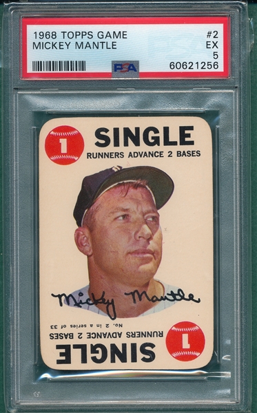 1968 Topps Game #2 Mickey Mantle PSA 5
