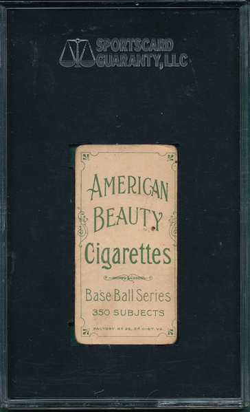 1909-1911 T206 Knight, Portrait, American Beauty Cigarettes SGC 20
