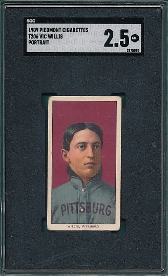 1909-1911 T206 Willis, Portrait, Piedmont Cigarettes SGC 2.5 