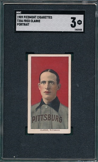 1909-1911 T206 Clarke, Portrait, Piedmont Cigarettes SGC 3