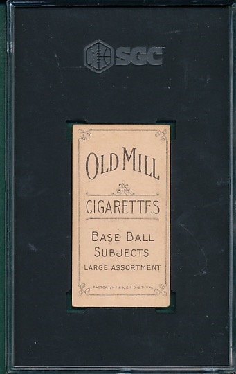 1909-1911 T206 Tinker, Bat On Shoulder Old Mill Cigarettes SGC 3.5 