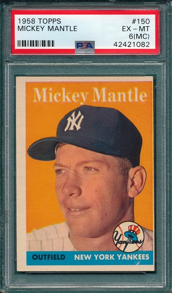 1958 Topps #150 Mickey Mantle PSA 6 (MC)