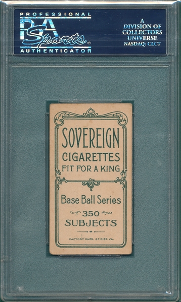 1909-1911 T206 Raymond, Sovereign Cigarettes PSA 4
