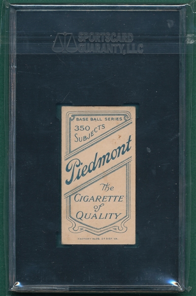1909-1911 T206 Pastorius Piedmont Cigarettes SGC 80