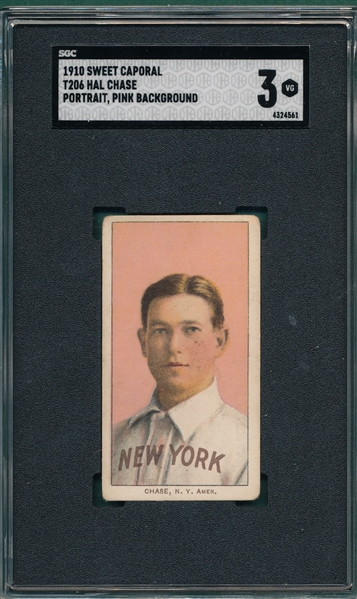 1909-1911 T206 Chase, Pink Portrait, Sweet Caporal Cigarettes SGC 3