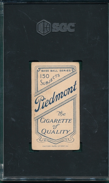 1909-1911 T206 Wiltse, Portrait, No Cap, Piedmont Cigarettes SGC 3