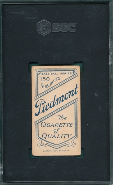 1909-1911 T206 Covaleski Piedmont Cigarettes SGC 3.5