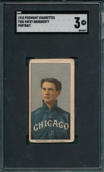 1909-1911 T206 Dougherty, Portrait, Piedmont Cigarettes SGC 3
