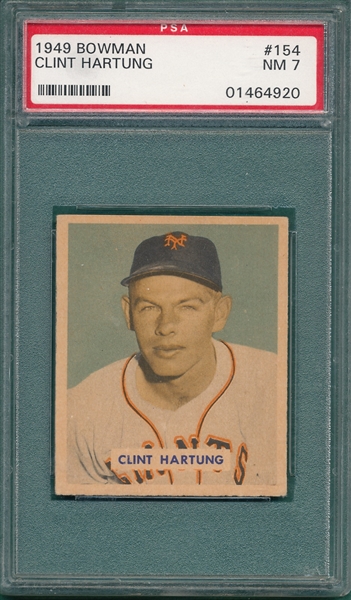 1949 Bowman #154 Clint Hartung PSA 7