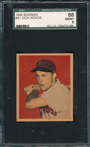 1949 Bowman #31 Dick Kokos SGC 88