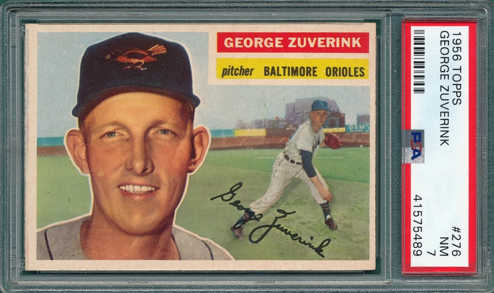 1956 Topps #276 George Zuvernik PSA 7