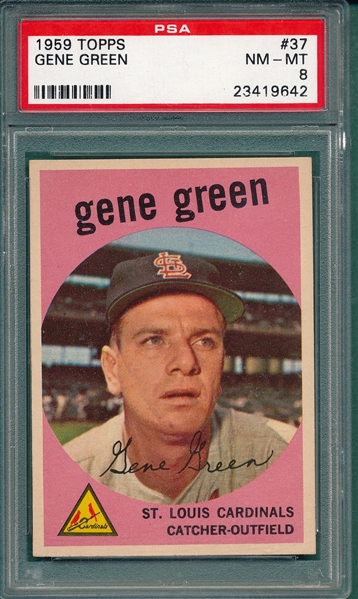 1959 Topps #37 Gene Green PSA 8