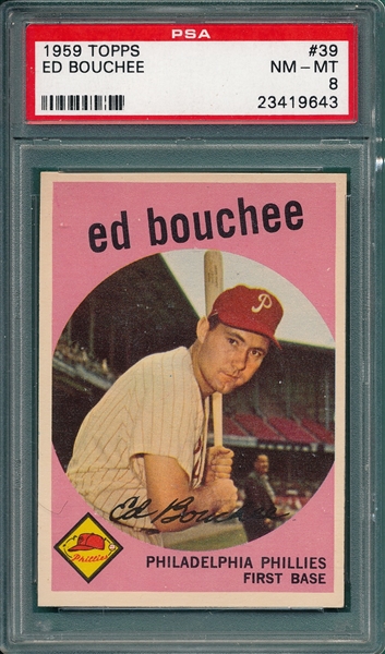 1959 Topps #39 Ed Bouchee PSA 8