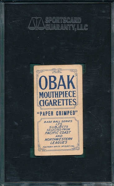 1910 T212-2 Gurney Obak Cigarettes, 175 Subjects SGC 20