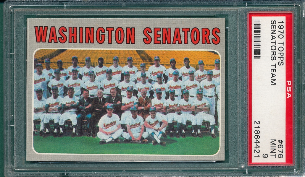 1970 Topps #676 Senators Team PSA 9 *MINT*