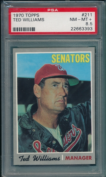 1970 Topps #211 Ted Williams PSA 8.5
