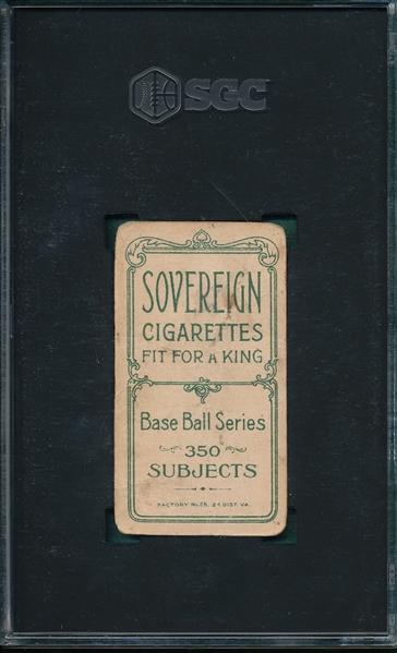 1909-1911 T206 Cicotte Sovereign Cigarettes SGC 1