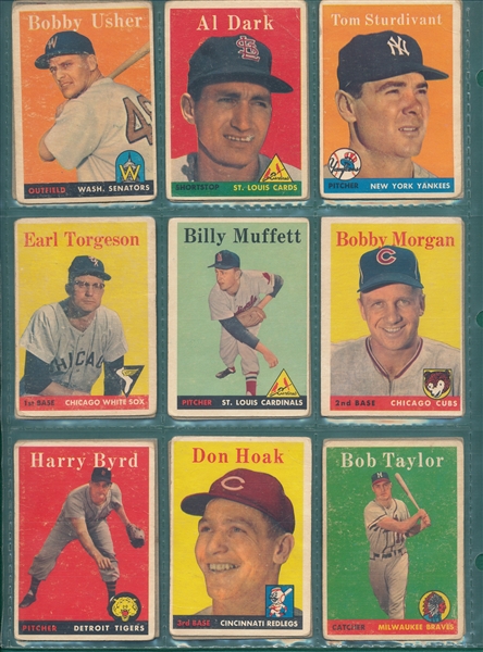 1958/59 Topps Lot of (24) W/ Mays, Koufax & Aaron