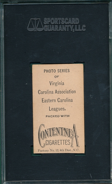 1910 T209 Brent Contentnea Cigarettes SGC Authentic *Photo Series* 