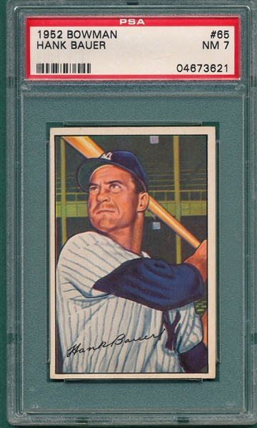 1952 Bowman #65 Hank Bauer PSA 7