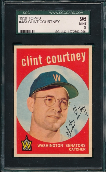 1959 Topps #316 Ralph Lumenti BVG 8.5 & #483 Clint Courtney SGC 96 *Mint*, Lot of (2)