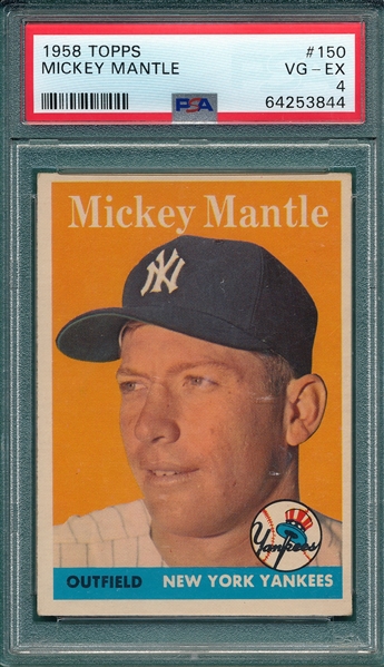 1958 Topps #150 Mickey Mantle PSA 4 