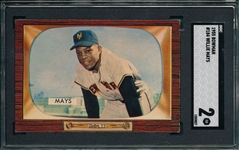 1955 Bowman #184 Willie Mays SGC 2