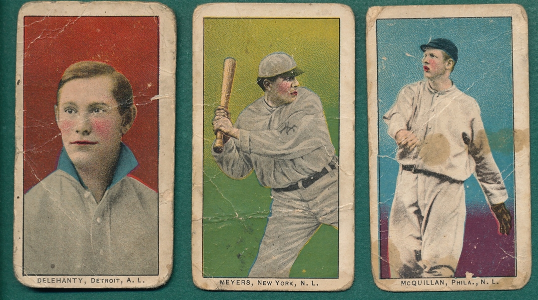 1910 E96 Meyers, McQuilllan & Delehanty, Lot of (3) Philadelphia Caramel CO. 