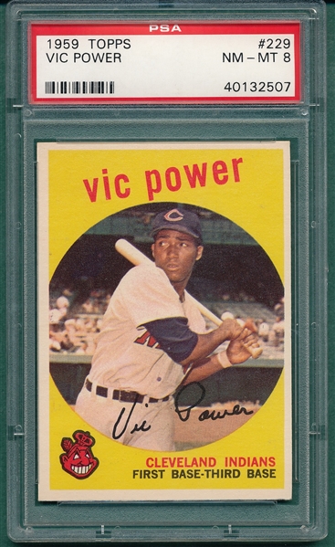 1959 Topps #229 Vic Power PSA 8