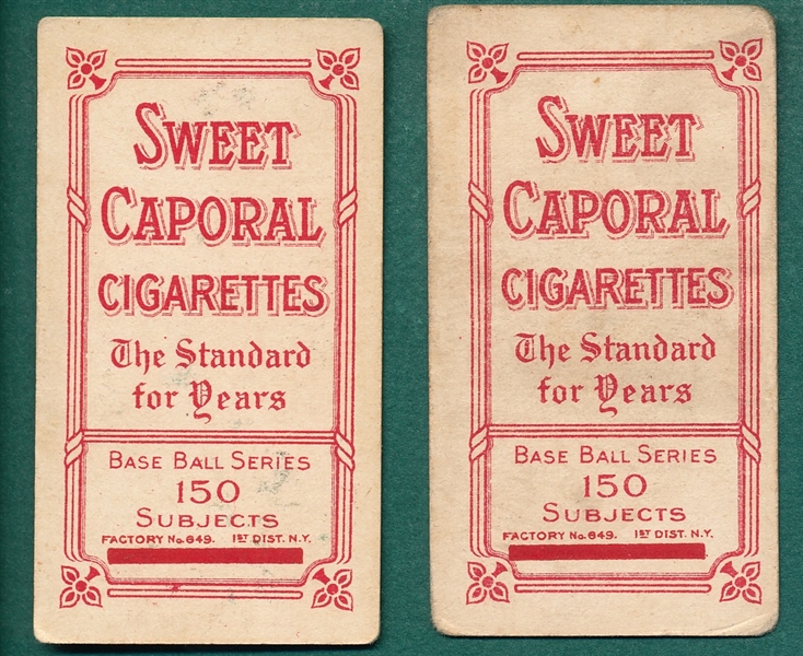 1909-1911 T206 Jones & J. Delehanty, Lot of (2), Sweet Caporal Cigarettes 