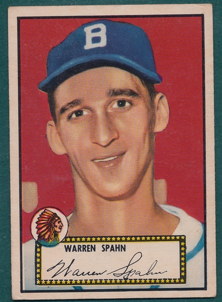 1952 Topps #33 Warren Spahn *Red*