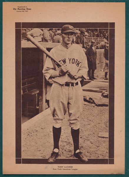 1927 M101-7 Tony Lazzeri Sporting News